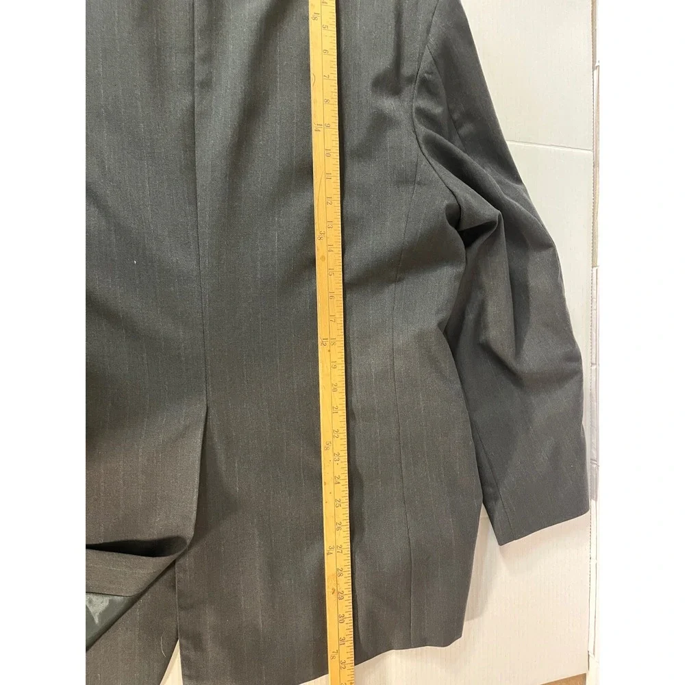 Kilburne and Finch Suit Mens 46L W40 Gray Excellent Wool Blend Pinstripe‎ 2pc